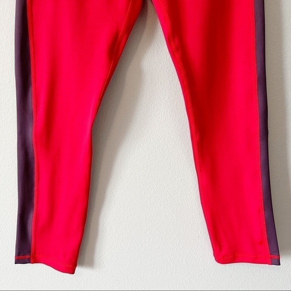 ZYIA Active Red Royalty Stripe Light n Tight High-Rise 7/8 Leggings Size 12 EUC - Picture 8 of 13